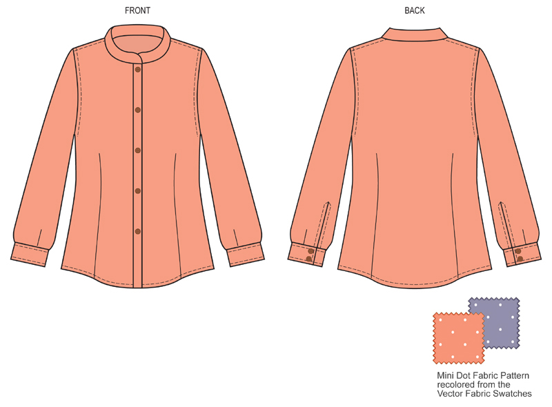 Dress-shirt flat drawings