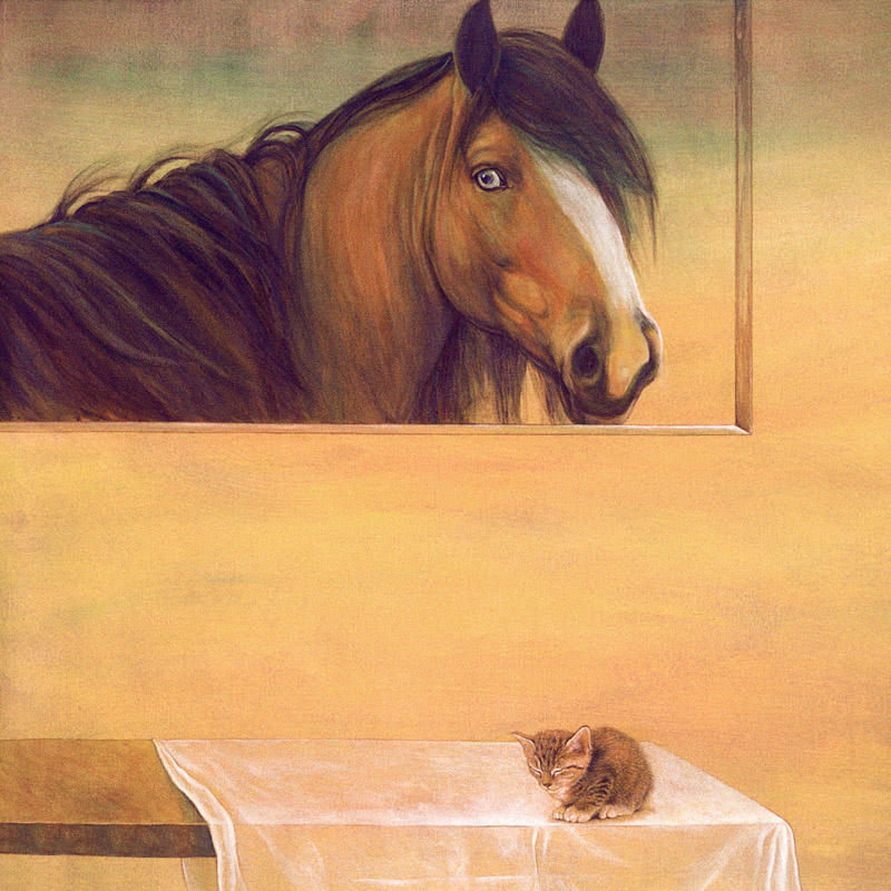 /MinhquangNguyen's painting - Horse & Kitten